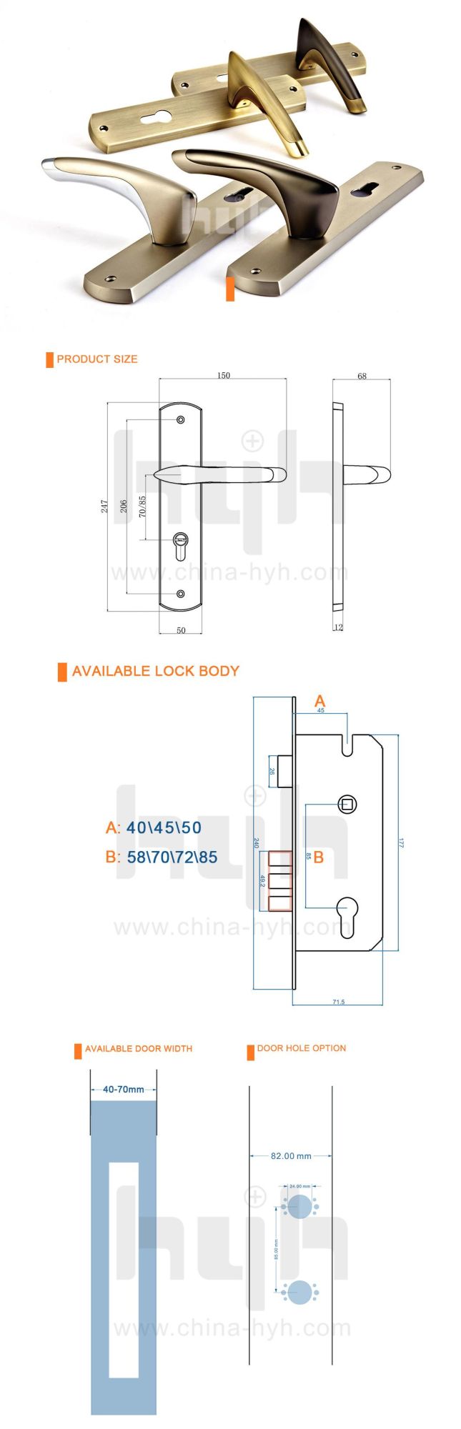 Nice Design Hot Selling Zamak Glass Door Lock