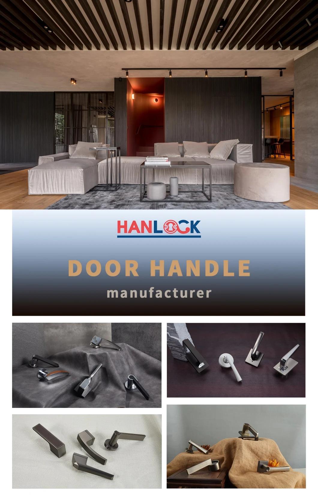 Latest Zinc Alloy Luxury Wooden Security Door Handle Modern Design Black Lever Door Handle and Locks