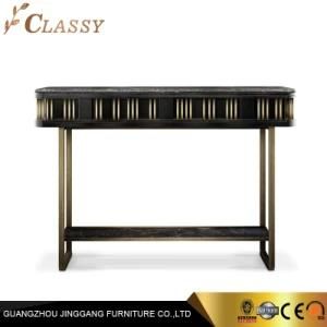 Stainless Steel Frame TV Cabinet Wooden Console Table