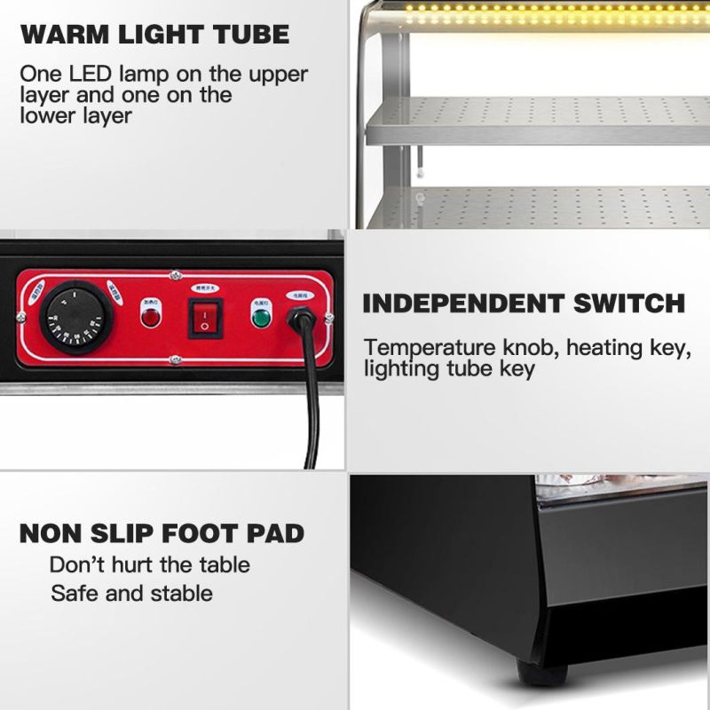 Restaurant Electric Hot Glass Food Warmer Display Showcase for Sale Warmer Display Showcase