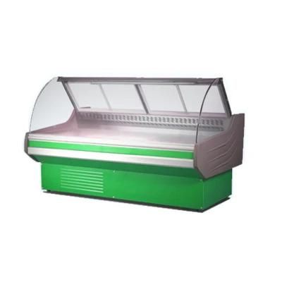 Curved Glass Supermarket Cold Display Showcase for Deli Food/Fresh Meat