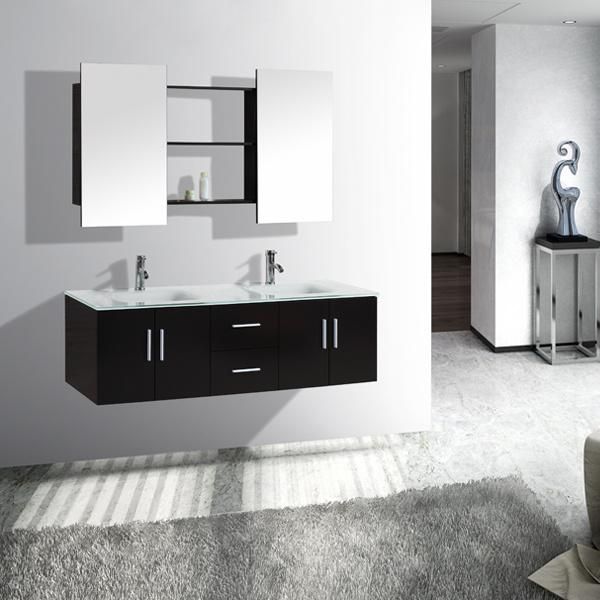 Tempered Glass Basin Bathroom Cabinet for Two Persons T9001h