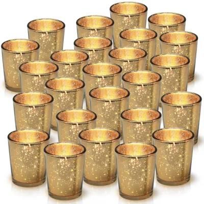 Vss Mercury Gold Tealight Glass Candle Holders for Weddings Parties