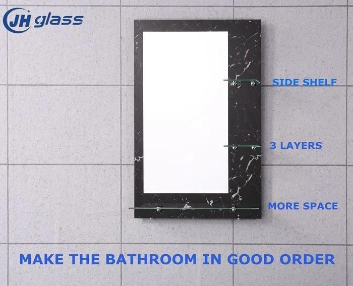 4-10mm Single Double Layer Factory Price Directly Bathroom Decorative Mirror with Glass Shelf for Home Decoration