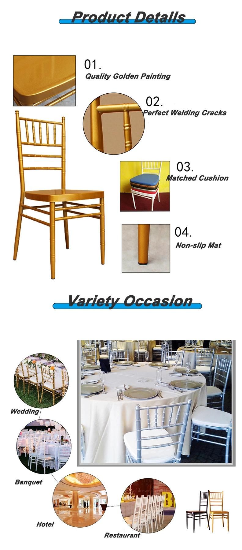 Hot Selling Home Coffee Bar Furniture Wedding Banquet Event Dining Chiavari Chair with Golden Leg