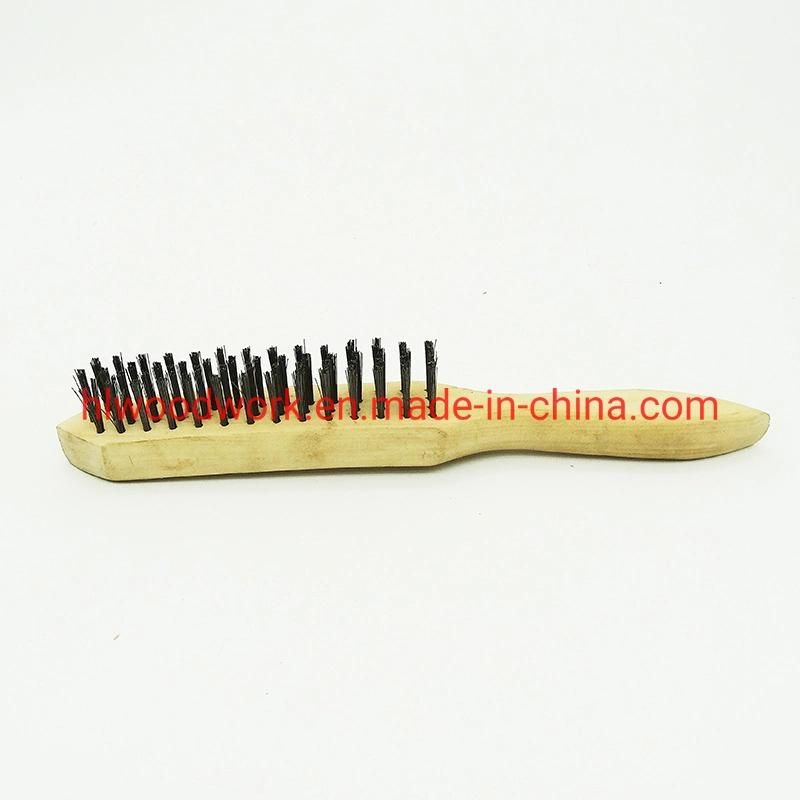 Brass Brush, Soft Brass Bristle Wire Brush, Wire Scratch Brush with Birchwood Handle Clean Metal Brush Raw Wooden Handle Brass Wire Brush