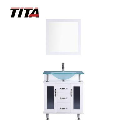 Classical Glass Top Bathroom Vanity T9097-30W