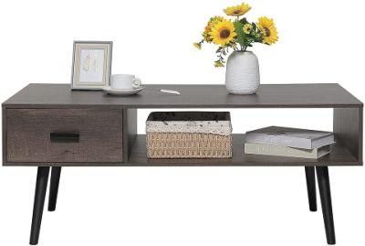 Brown Tea Table Center Table Storage Wooden Modern Coffee Table for Living Room