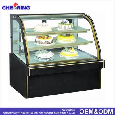 High Efficiency 3 Decks Glass Door Cake Display Fridge Pastry Showcase with LED Light