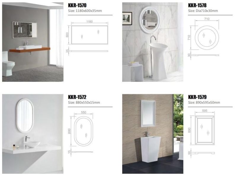 Rectangle Square Qualified Square, LED Light Bathroom Mirrors