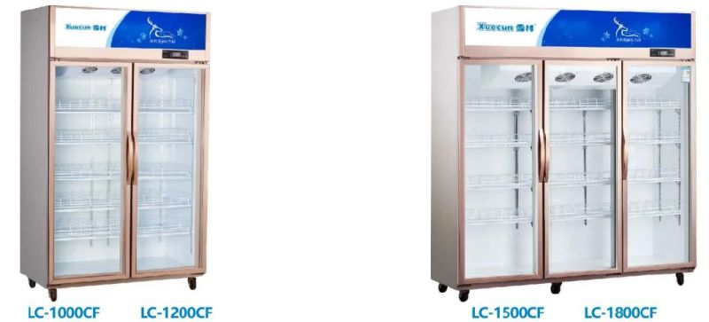 Vertical Showcase Beverage Display Showcase Chiller Glass Door Commercial Cooler up-Mounted Compressor