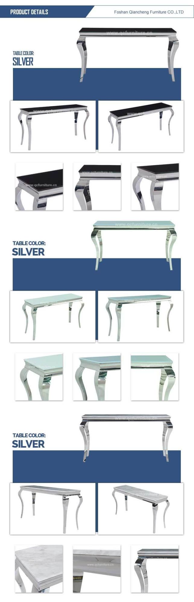 Modern Marble Top Stainless Steel Console Table for Living Room