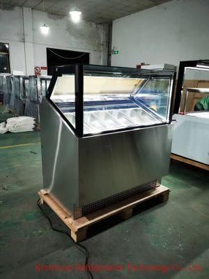 CE Approval Ice Cream Display Freezer Ice Cream Gelato Showcase Commercial Freezer