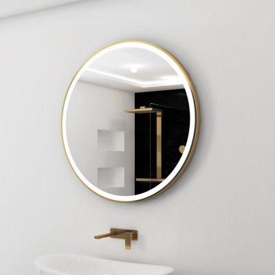 Jinghu High Quality Round Shape LED Bathroom Mirror Customized Bathroom Furniture LED Backlit Defogger Smart Mirror