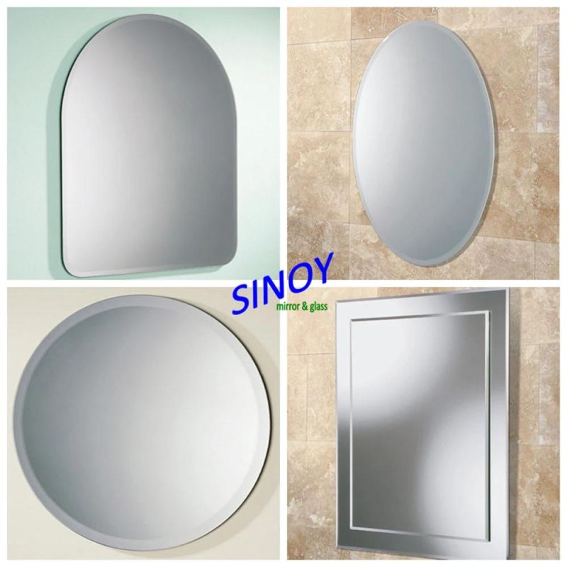 Different Shapes Beveled Edge Mirror for Bathroom