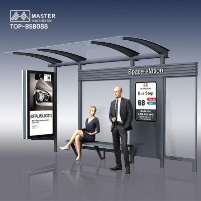 High Quality Steel Structure Wind Resist Bus Stop Shelter