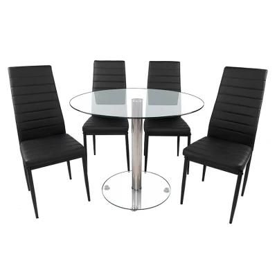 China Wholesale Home Furniture Dining Room Set Glass Round Modern Style Dining Table