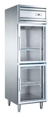 Refrigeration Equipment Glass Door Vertical Chiller Showcase Stainless Steel Upright Freezer Display