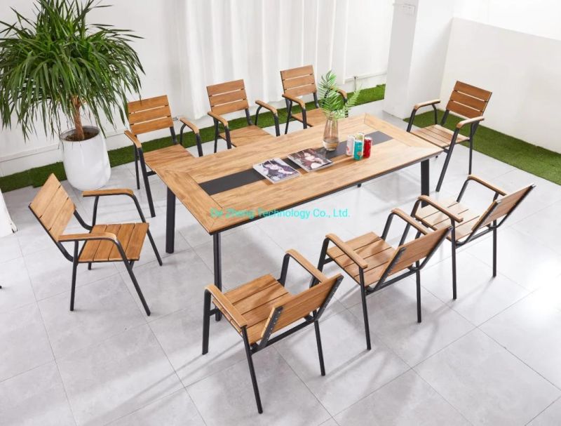 Modern European Glass Dining Table Extendable Modern Garden Furniture Factory Direct Sales Extendable Table