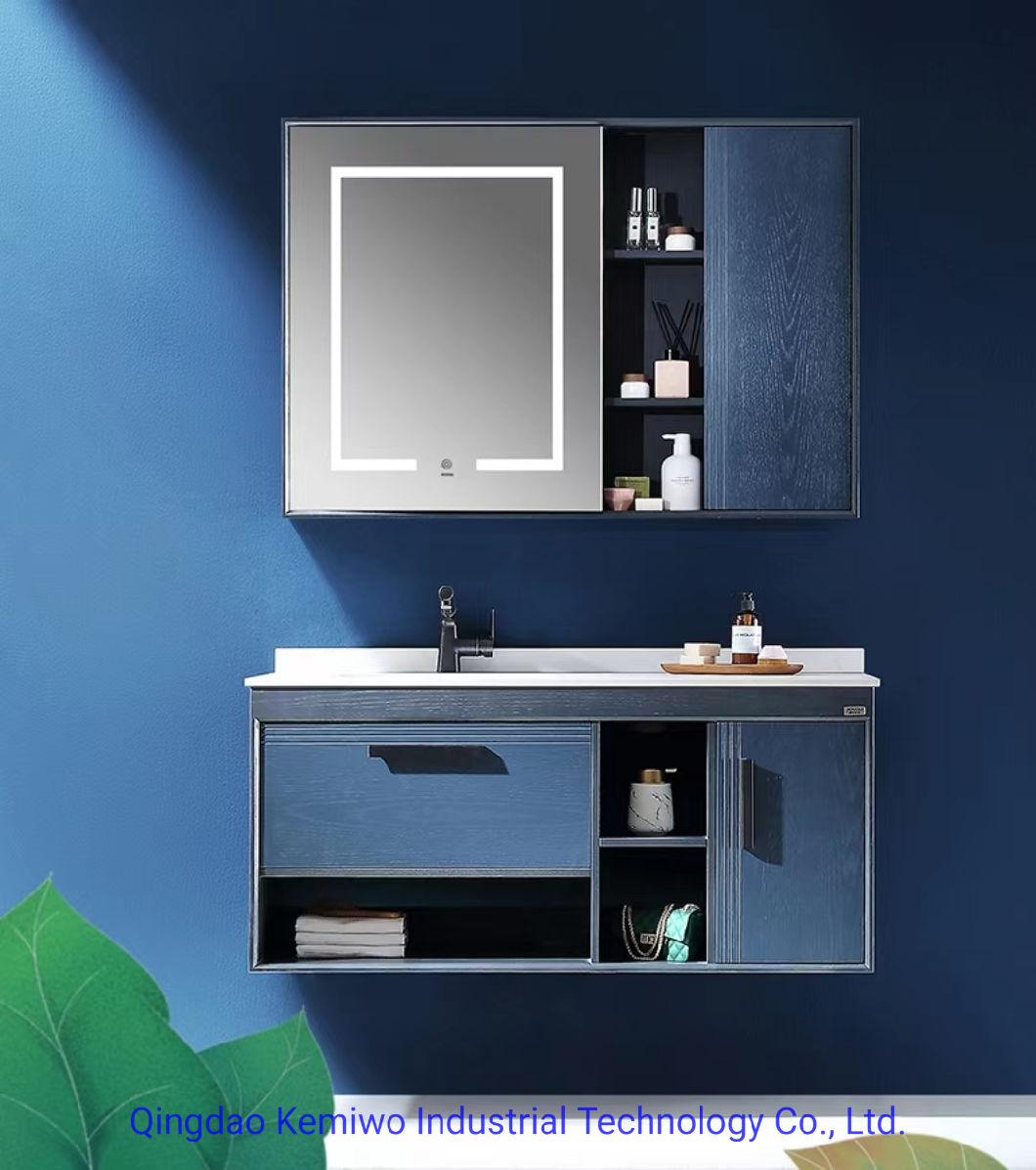 Modern Bathroom Wall Mounted Waterproof Panel Cabinet Quartz Stone Countertop Bathroom Cabinet
