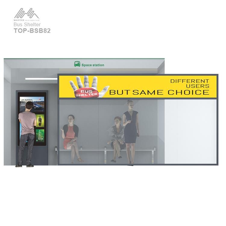 Outdoor Bus Shelter with Advertising Light Box