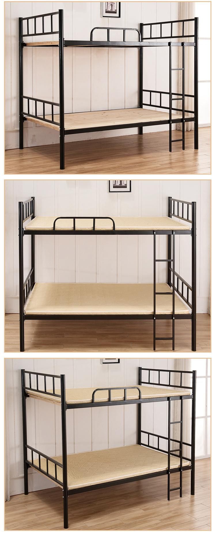 2022 Cheap Double Metal Frame Bed School Dorm Wooden Bunk Bed