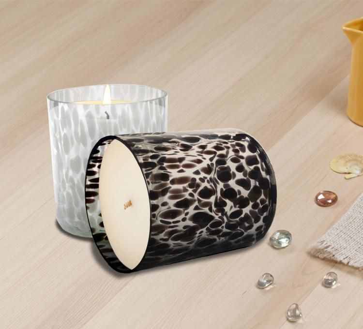 Wholesale Glass Leopard Candle Container Candle Jar Candle Holders