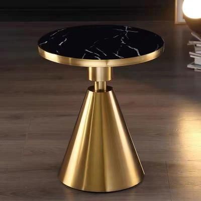 China Supplier Round Marble Top Gold Stainless Steel Home Furniture Living Room Tea Table Coffee Table