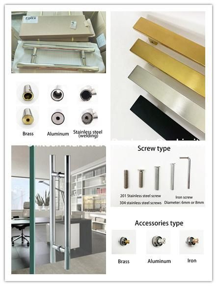 Square Pipe Stainless Steel 304 Cabinet Glass Door Handle Bathroom Door Handle with Factory Price