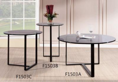 Black Metal Tempered Glass Office Home Goods Coffee Table Malaysia Style