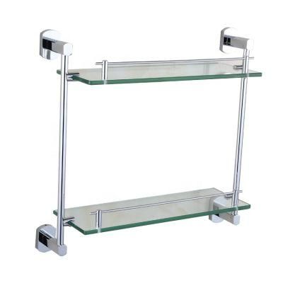 Bathroom Accessories Two Tier Bathroom Corner Double Glass Shelf