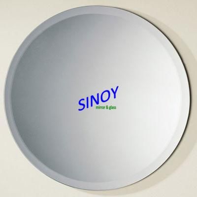 Sinoy BV2000 Round Shape Unframed Bathroom Mirror Glass with 5mm-30mm Beveled Edge for Home Decors