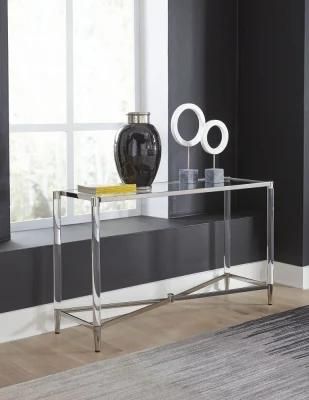Modern Luxury design Acrylic Collection Silver Console Table Glass Sofa Table