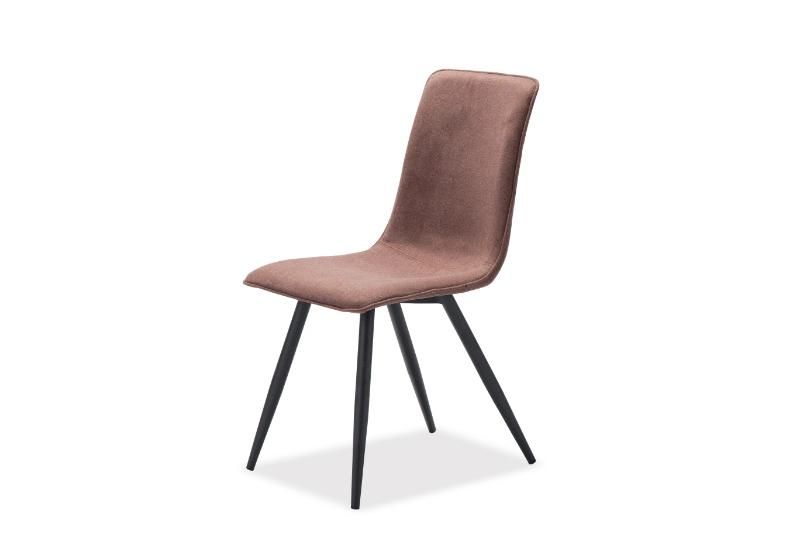 Modern Colorful General Home Furniture Metal Legs Fabric Upholstered Seat Metal Frame Dining Room Chair