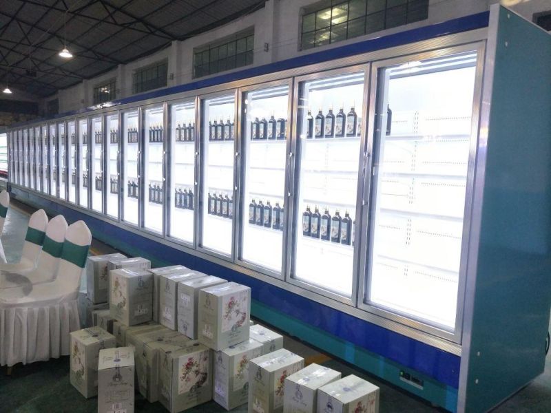 Retail Cabinet Display Commercial Supermarket Dairy Refrigerator with Doors