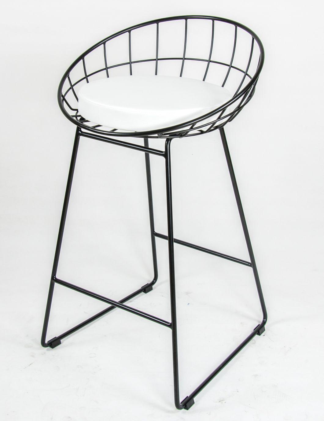 Factory New Design Wire High Counter Bar Chair Stool with Cushion