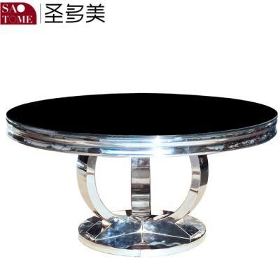 Modern Practical Stainless Steel Glass Coffee Table