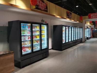 Cheap Vertical Upright Glass Door Freezer Cooler Refrigerator &amp; Fridges Display Showcase for Cold Drink in Retail Supermarket