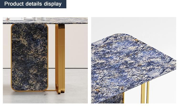 Rectangle Dining Room Table Marble Top Gold Frame Dining Table