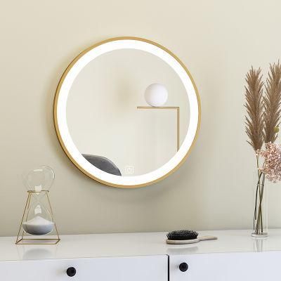 D=600mm 800mm Round Wall Mounted Make up Backlit Bathroom LED Mirror with Touch Sensor