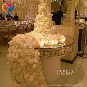 Wedding Event Tempered Glass Stainless Steel Frame Cake Table