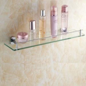 Wall Mounted Brass Bathroom Glass Shelf