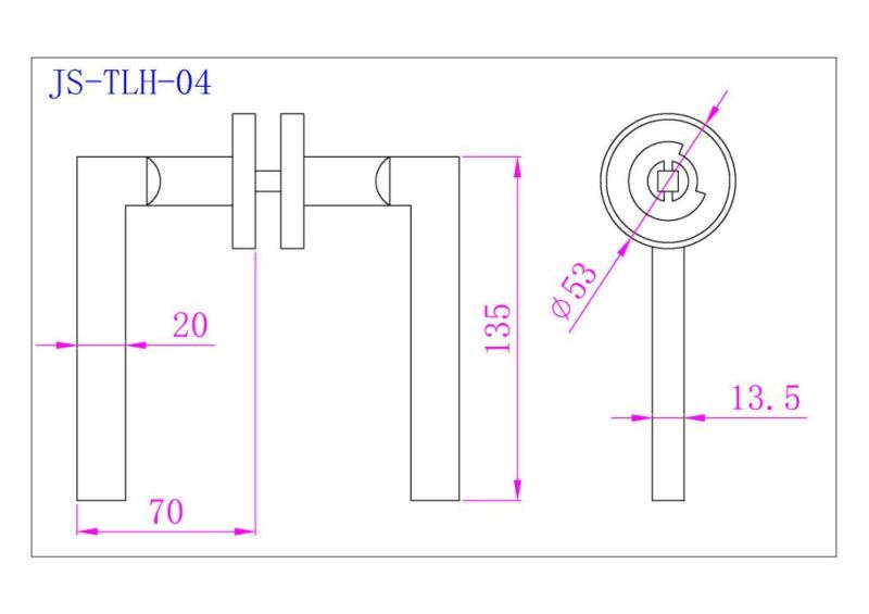 Tube Furniture Lever Pull Handle Round Rosette for Glass Door