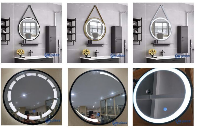 Hotel Bathroom Stainless Steel Golden Silver Framed LED Illuminated Lighted Mirror with Touch Sensor