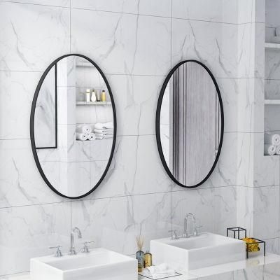 Black Steel Frame Wall Decorative Bathroom Glass Frame Mirror