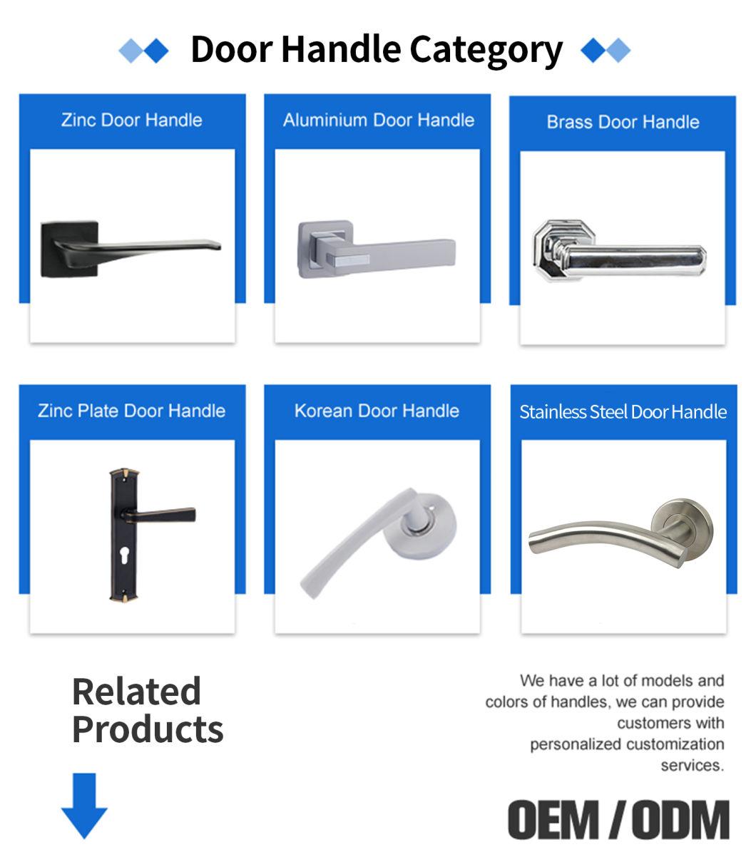 Security Iron/Wooden Construction Derocation Zinc Alloy Door Handle for Office