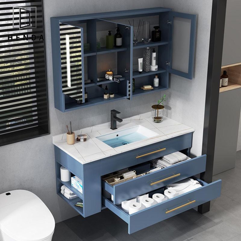 Customized Size&Color Wall Hung Storage LED Mirror Bathroom Cabinet Vanity