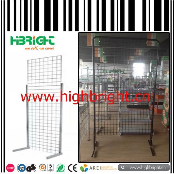 Floor Freestanding Four Sided Perforated Panel Display Stand with Hooks