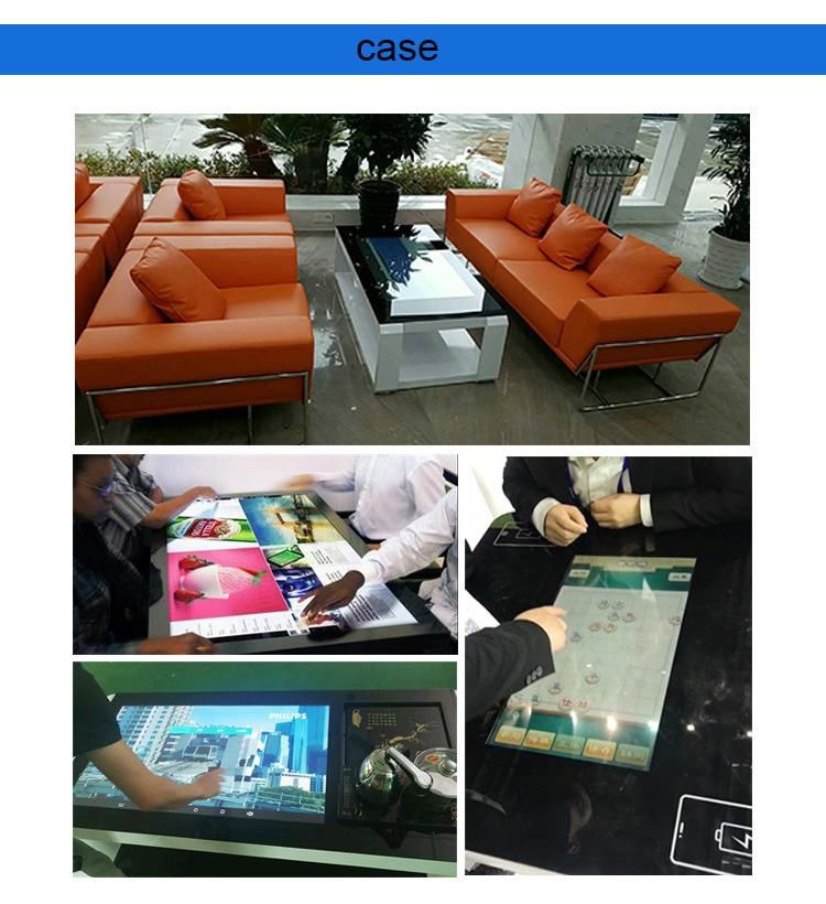 China Factory Directly Sell 43 Inch Tempered Glass LCD Touch Screen Interactive Coffee Table Game Table for Education/Advertising