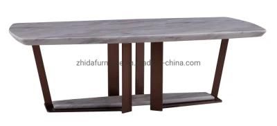 Hotel Furniture Coffee Table with Marble and Stainless Steel